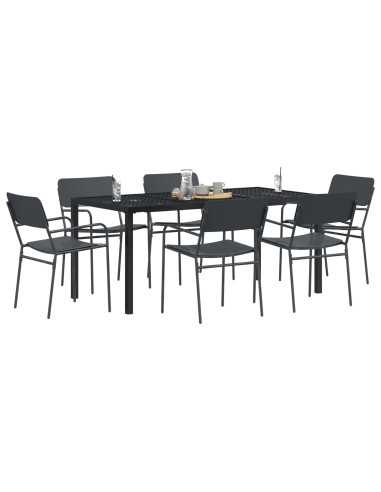 Set Mobili da Esterno 7 pz Antracite Acciaio
