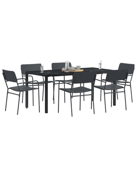 Set Mobili da Esterno 7 pz Antracite Acciaio