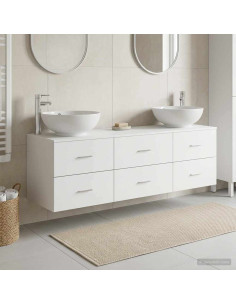 Set di mobili per il bagno 3 pz Bianco 49,5 x 44,5 x 65 cm