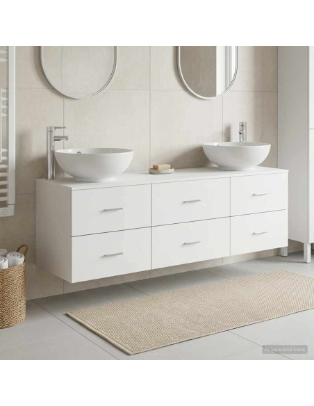 Set di mobili per il bagno 3 pz Bianco 49,5 x 44,5 x 65 cm