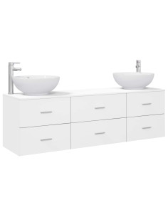 Set di mobili per il bagno 3 pz Bianco 49,5 x 44,5 x 65 cm 2