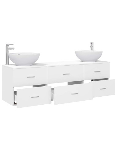 Set di mobili per il bagno 3 pz Bianco 49,5 x 44,5 x 65 cm