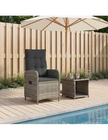 Set Lounge da Giardino 2 pz Grigio e Grigio Scuro