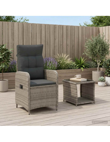 Set Lounge da Giardino 2 pz Grigio e Grigio Scuro
