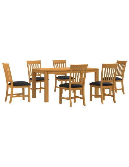Set da pranzo 7 pz Nero Legno di Quercia Massello