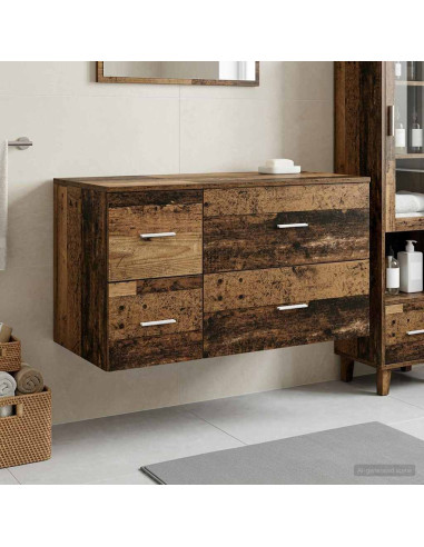Set di mobili per il bagno 2 pz Legno antico