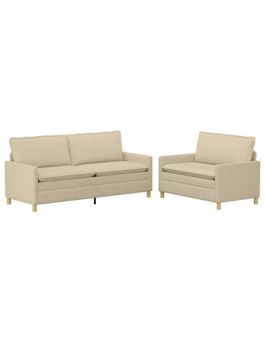 Set di divani 2 pz Crema Tessuto