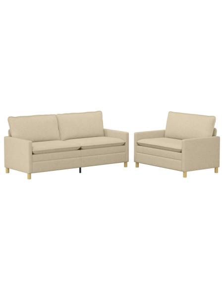 Set di divani 2 pz Crema Tessuto