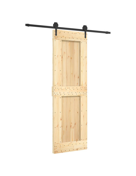 Porta scorrevole Naturale e Nero 70 x 210 cm