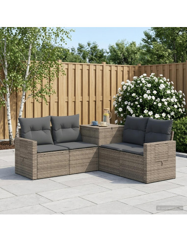 Set di divani 5 pz Grigio e Grigio Scuro