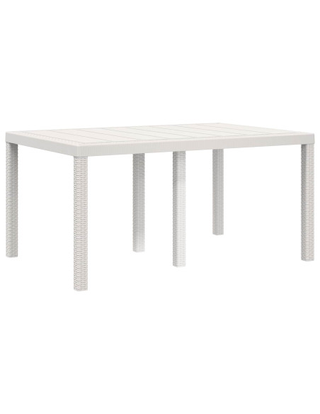Set da Pranzo per Giardino 5 pz Bianco e Crema PP