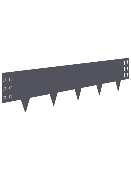 Bordura per Prato 20 pz 100 x 25 cm Acciaio Antracite