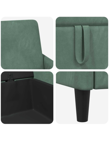 Set di Divani con Storage 2 pz Verde Mare Poliestere