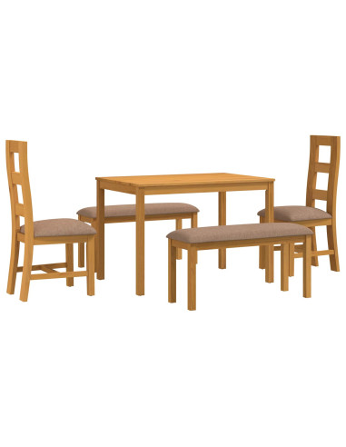 Set da pranzo 5 pz Grigio Legno di Quercia Massello