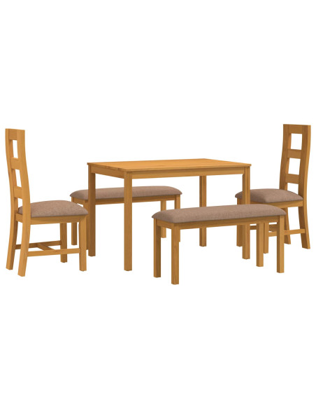 Set da pranzo 5 pz Grigio Legno di Quercia Massello