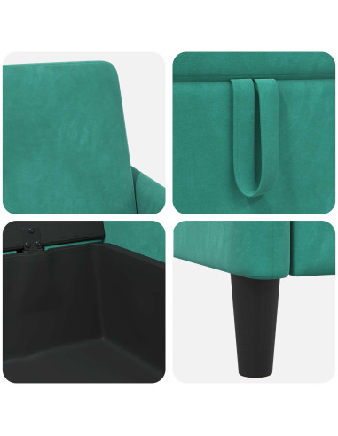 Set di Divani con Storage 2 pz Turchese Poliestere