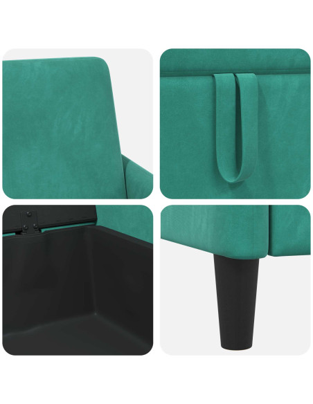 Set di Divani con Storage 2 pz Turchese Poliestere