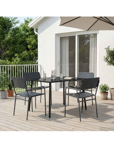 Set da pranzo 5 pz Antracite Acciaio
