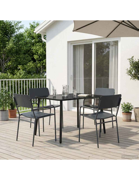 Set da pranzo 5 pz Antracite Acciaio