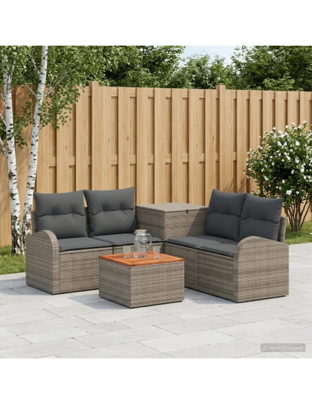 Set di divani 6 pz Grigio e Grigio Scuro