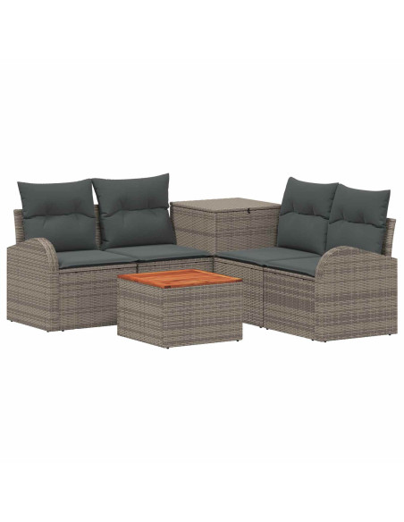 Set di divani 6 pz Grigio e Grigio Scuro