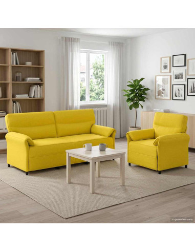 Set di divani 2 pz Giallo Chiaro Tessuto