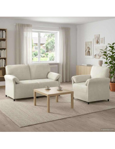 Set di divani 2 pz Crema Velluto