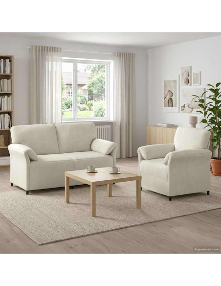 Set di divani 2 pz Crema Velluto