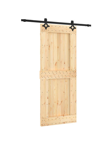 Porta scorrevole Naturale e Nero 85 x 210 cm