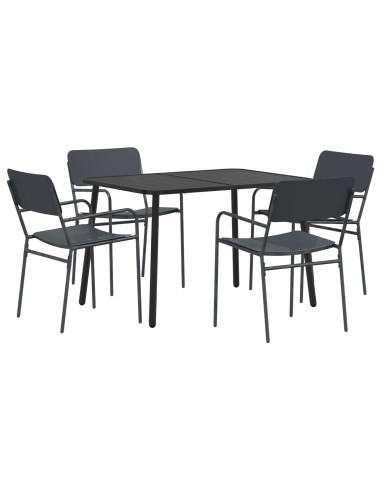 Set da pranzo 5 pz Antracite Acciaio