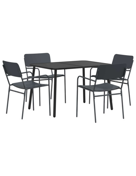 Set da pranzo 5 pz Antracite Acciaio