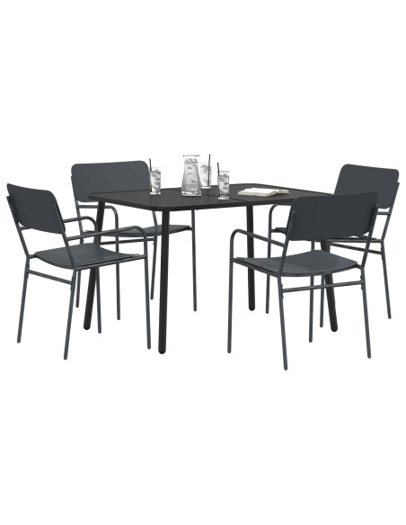 Set da pranzo 5 pz Antracite Acciaio