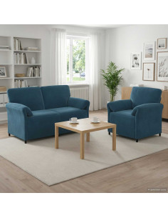 Set di divani 2 pz Blu Velluto