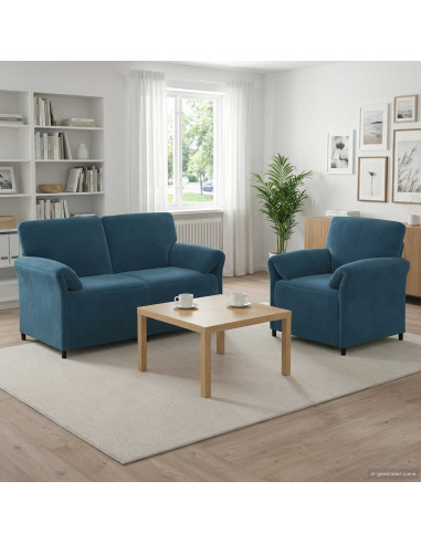 Set di divani 2 pz Blu Velluto