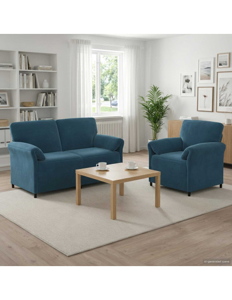 Set di divani 2 pz Blu Velluto