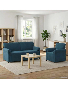 Set di divani 2 pz Blu Velluto