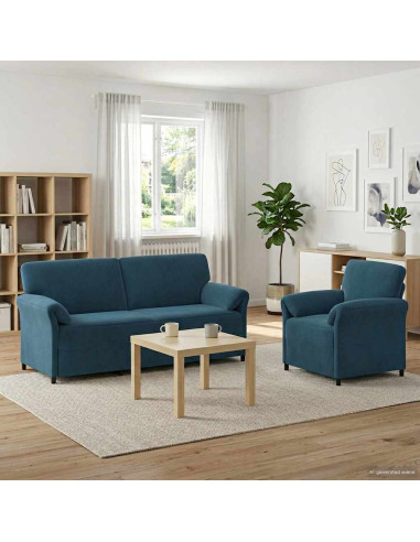 Set di divani 2 pz Blu Velluto