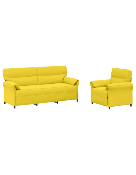 Set di divani 2 pz Giallo Chiaro Tessuto