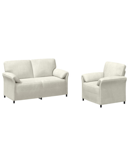 Set di divani 2 pz Crema Velluto