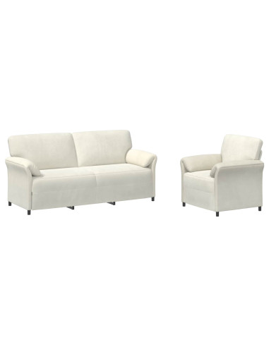 Set di divani 2 pz Crema Velluto