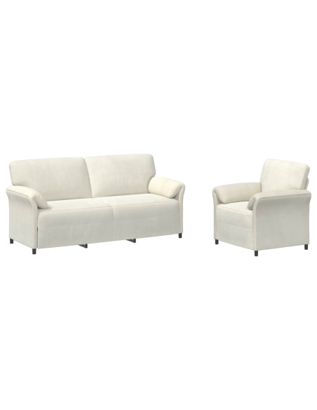 Set di divani 2 pz Crema Velluto