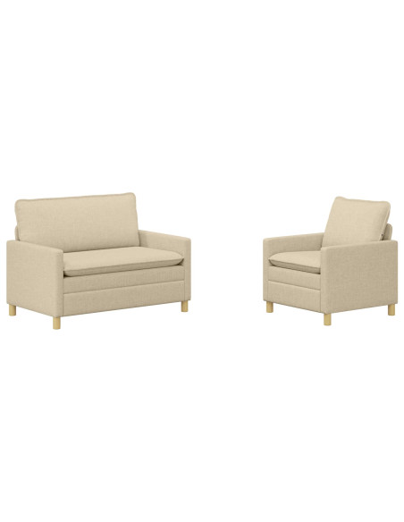 Set di divani 2 pz Crema Tessuto