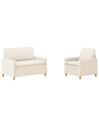 Set di divani 2 pz Crema Tessuto