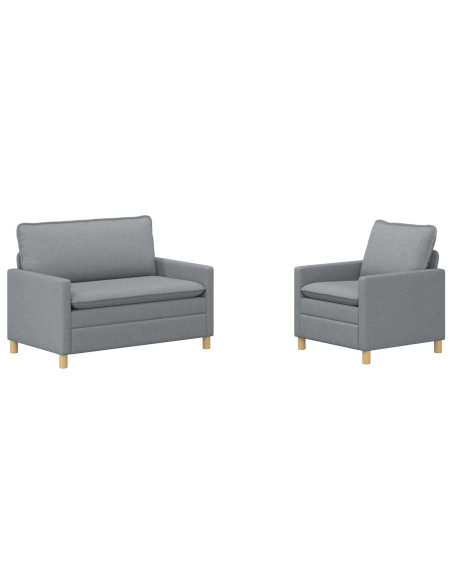 Set di divani 2 pz Grigio chiaro Tessuto