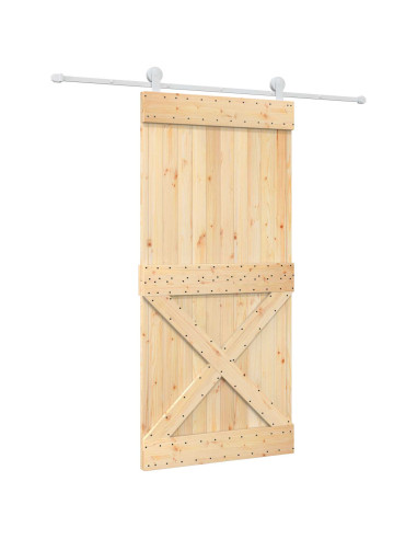 Porta scorrevole Naturale e Bianco 95 x 210 cm