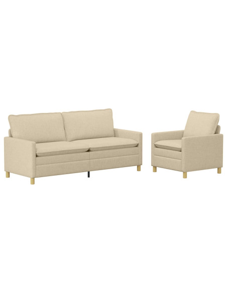 Set di divani 2 pz Crema Tessuto