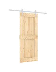 Porta scorrevole Naturale e Bianco 85 x 210 cm 2