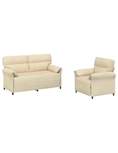 Set di divani 2 pz Crema Tessuto