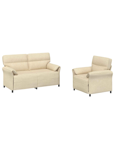Set di divani 2 pz Crema Tessuto