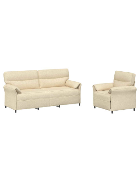 Set di divani 2 pz Crema Tessuto